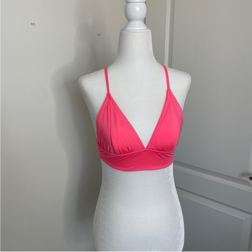 Becca Bikini Halter Top Coral Pink Criss Cross Back